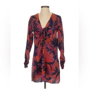 Zara Floral Mini Dress - Red and Purple